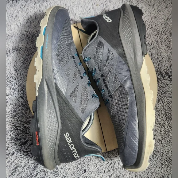 Salomon Outpulse Waterproof Trail Run Shoes Hiking Black Gray Mens Size 11 - Picture 5 of 9